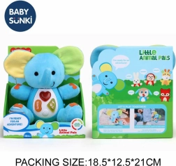 Éléphant en peluche avec lumière et musique 20 cm