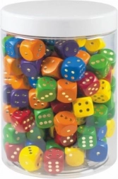 Color Wooden Game Dice 16 mm – 150 pcs in Plastic Jar