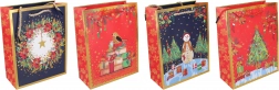 Cadeautas met kerstmotief 23x18x8 cm