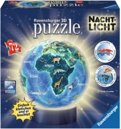 Ravensburger 3D lichtgevende puzzleball Nachtelijke globe 72 stukjes