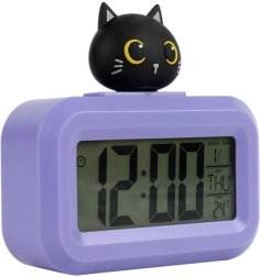 Purple kitten alarm clock