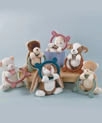 Doudou plush toy with teething ring