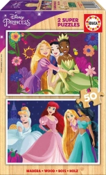 Houten puzzels DISNEY prinsessen 2×50 stukjes