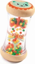 Houten kralenrammelaar met windmolentjes DJECO