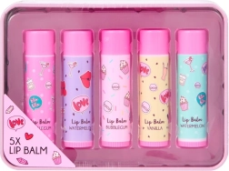 Set lippenbalsems in een blikje