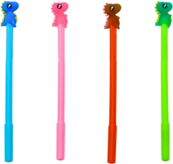 Dinosaur ballpoint pen with stopper black ink Mix pink blue 0.5 mm
