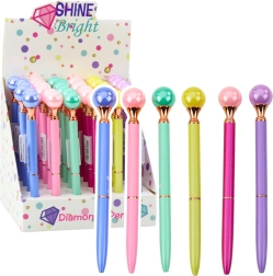 Elegant ballpoint pen with pearl and blue ink