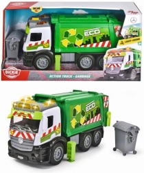 Camion-benne à ordures Mercedes avec lumière et son, 26 cm
