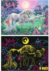RAVENSBURGER Glow-in-the-Dark Puzzle Unicorns Under the Full Moon XXL, 100 Pieces
