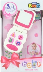 Roze babytelefoon met geluiden en lichtjes