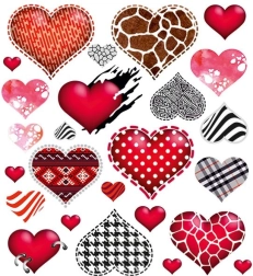 Small Sheet of Heart Iron-ons