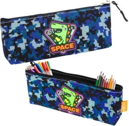 Trousse à crayons Space Dino bleue 20 x 8 cm