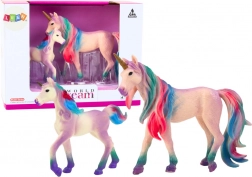 Collectible purple unicorn figurines – adult and foal, 2 pcs