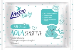 Lingettes humides pour enfants Linteo Baby Aqua Sensitive 10 pcs