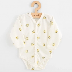 Baby full-snap bodysuit with long sleeves from organic cotton New Baby Olives