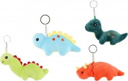 Pluchen dinosaurus sleutelhanger 15-18 cm vier soorten