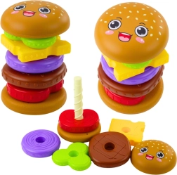 Jeu empilable hamburger pour enfants, coloré, 7 pièces