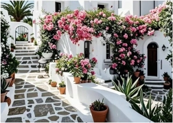 Diamond painting Blooming Patio 30 × 40 cm