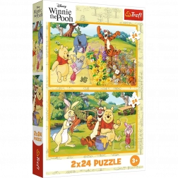 Puzzle 2x24 Disney Winnie l’Ourson - Une journée au jardin