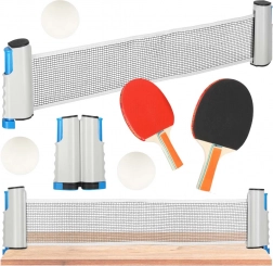 Set de tennis de table avec filet extensible et 2 raquettes