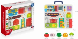 Manipulatiebord in koffertje voor kinderen