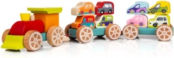 Train avec voitures puzzle en bois