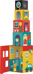 Stacking Tower Houses with Figurines by Petit Collage