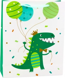 Cadeautas Dinosaurus met ballonnen 32 x 26 x 10 cm
