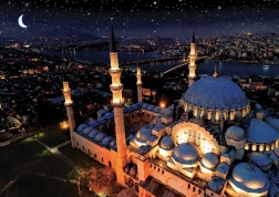 Glowing Puzzle Blue Mosque 1000 Pieces