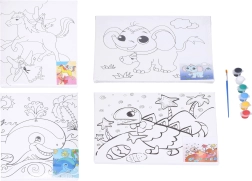 Toile de peinture avec modèle 30 × 24 cm avec peintures et pinceau