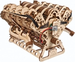 Ugears 3D houten mechanische puzzel motor V8