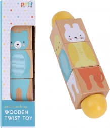 Petit Collage wooden spinning toy with animal theme