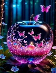 Diamantschilderij Glazen Appel 30x40 cm