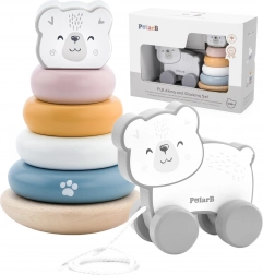 Viga PolarB houten set ijsbeer: stapelpiramide en trekbeer