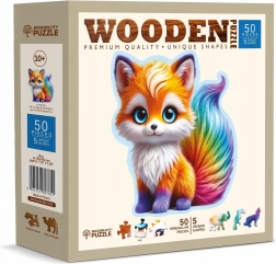 Houten puzzel Schattige vos 50 stukjes van Wooden City