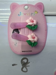 Haarclips Roze Bloemen Set