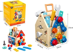 Wooden tool set for kids with belt, 25 pieces