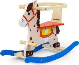 Houten hobbelpaard Lucky met veiligheidsbeugels