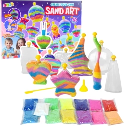 Creative set sand art – colored and fluorescent sand for making decorations