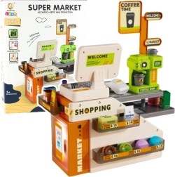 Cash Register with Café for Kids with Lights and Sounds, 70 pcs