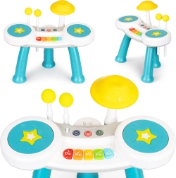 Kinder drumspelend piano 2-in-1