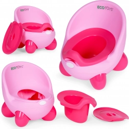 Kinderpotje met verwijderbare inzet en antislipvoetjes in roze kleur van ECOTOYS