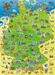 Ravensburger puzzel kleurrijke kaart van Duitsland XXL 200 stukjes