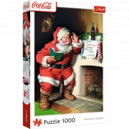 Puzzel 1000 stukjes Coca‑Cola kerst – Kerstman bij de haard