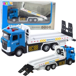 Transport tow truck with movable platform, lights and sounds