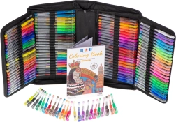 Gekleurde gelpennen in etui, 120 stuks + 120 navullingen