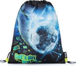 Drawstring gym bag with football design