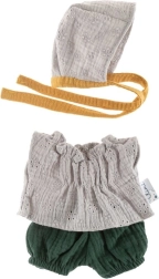 Ensemble avec bonnet pour poupées 32 cm dentelle grise