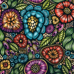 Curiosi Quadratisches Puzzle Q Life Bunte Blumen 72 Teile