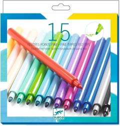 Djeco feutres à pointe fine, 15 pcs